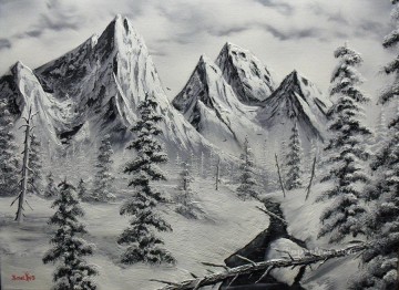 invierno en blanco y negro Pinturas al óleo